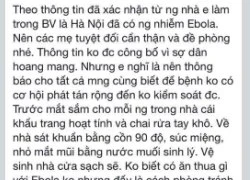 "Có người nhiễm Ebola tại Hà Nội" chỉ là tin vịt