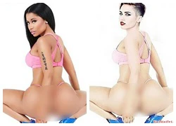 Miley tự ghép đầu mình vào ảnh khoe mông của... Nicki Minaj