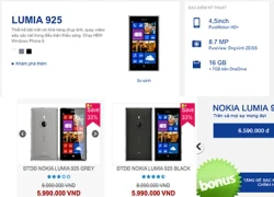 Nokia Lumia 925 giảm giá hơn 2 triệu đồng