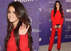 Selena Gomez xinh xắn dự tiệc với trang phục đỏ rực rỡ