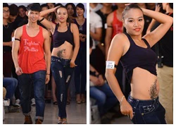 Thí sinh Next Top Model 2014 khoe hình xăm giữa đám đông