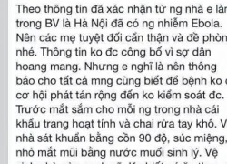 Triệu tập 2 thiếu nữ tung tin dịch Ebola đã về Việt Nam