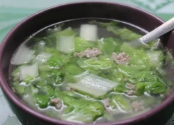 [Chế biến] - Canh cải dún thịt bằm