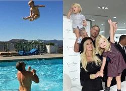 Chồng ca sĩ Jessica Simpson gây sốc với màn tung con lên trời