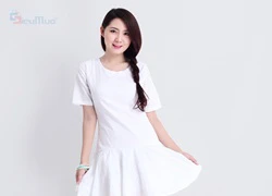 Đầm dạo phố White colour