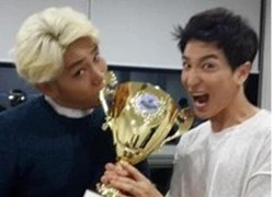 Kangin và Leeteuk tranh nhau&#8230; ăn cúp của Super Junior