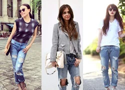 Mặc jeans rách ngày thu cá tính như sao Việt