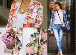 Mix blazer hoa sành điệu khi thu sang