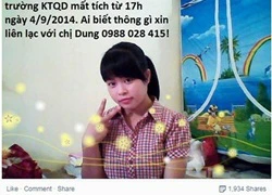 Nữ sinh Kinh tế quốc dân mất tích khi đi dạy thêm