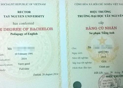 Bằng đại học sai chính tả