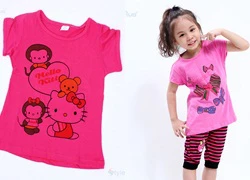 Bộ đồ thun Pink cho bé gái