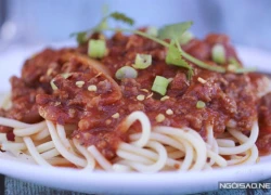 [Chế biến] - Mì spagetti sốt thịt bò băm