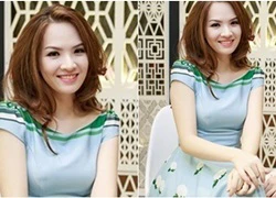 Đan Lê nổi bật với váy xanh lộng lẫy