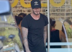 David Beckham mồ hôi nhễ nhại bước ra khỏi phòng tập gym