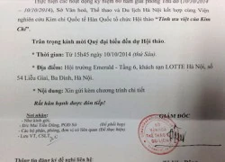 Hội thảo về kim chi nhân dịp 10/10: Xin lỗi !