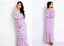 Maxi dài cổ bèo trễ vai gợi cảm