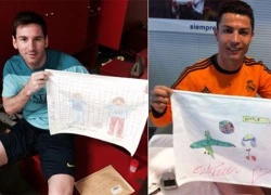 Messi và Ronaldo chung tay vẽ tranh làm từ thiện