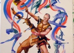 Putin hóa thành Hercules trong tranh vui mừng sinh nhật