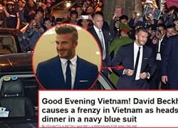 Ảnh Beckham giữa vòng vây fans Việt lên báo Anh