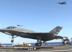 Chiến đấu cơ tàng hình F-35 lần đầu hạ cánh trên tàu sân bay Mỹ