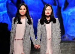 Dàn mẫu sinh đôi không chuyên lần đầu sải bước sàn catwalk