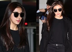 Ha Ji Won siêu "ngầu" ở sân bay Hàn, đang trên đường đến Hà Nội