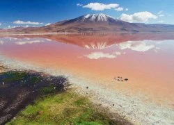 Hồ muối cạn đỏ như máu ở Bolivia