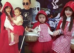 Mẹ con Lý Tiểu Lộ làm "cô bé quàng khăn đỏ" đáng yêu