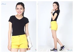 Quần short jean nữ sắc màu