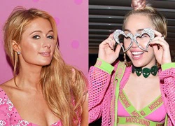 Miley Cyrus hôn môi Paris Hilton trước mặt bạn trai