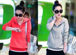 Áo hoodie nữ phối khóa kéo