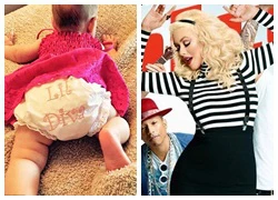 Christina Aguilera khoe hình ảnh đầu tiên của con gái mới sinh