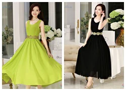 Đầm maxi phối ren thời trang