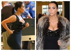 Kim Kardashian khoe ngực ngồn ngộn ở sân bay