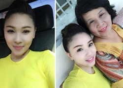 Quỳnh Thư ngoan hiền và xinh tươi bên mẹ