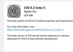 Apple ra bản thử nghiệm iOS 8.2 beta 5