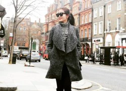 Á hậu Huyền My khoe street style cá tính trên phố London