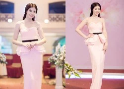 Hoa hậu Việt diện đầm hồng pastel ngọt ngào trên thảm đỏ