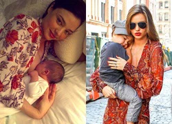 Khoảnh khắc ngọt ngào của mẹ con Miranda Kerr