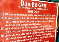 Nên trả lại bảng "nội quy" bún bò và xin lỗi chủ quán!