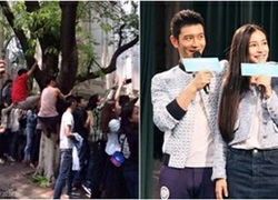 Fan leo cây, trèo nóc nhà chụp hình Huỳnh Hiểu Minh &#8211; Angelababy