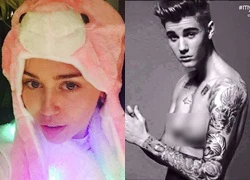 Miley Cyrus ghép hình chế nhạo Justin Bieber là phụ nữ