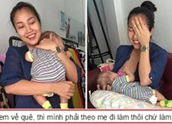 Ốc Thanh Vân vô tư 'tiếp sữa' cho con tại chỗ làm