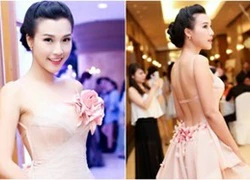 Á hậu Hoàng Oanh lộng lẫy khoe lưng trần gợi cảm