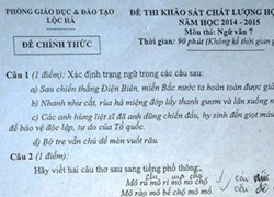 Đề thi &#8220;dịch&#8221; tiếng Hà Tĩnh sang&#8230; tiếng phổ thông