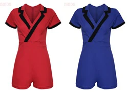 Jumpsuit giả vest phối viền sành điệu