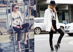 Phối đồ đen trắng cực chất từ fashionista nổi tiếng thế giới