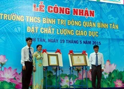 Quận Bình Tân có trường thứ 2 đạt chuẩn chất lượng giáo dục cấp độ 1