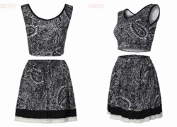 Set chân váy + áo croptop xinh xắn