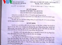 Vì sao tòa án TP HCM trả hồ sơ vụ chìm ca nô ở huyện Cần Giờ?